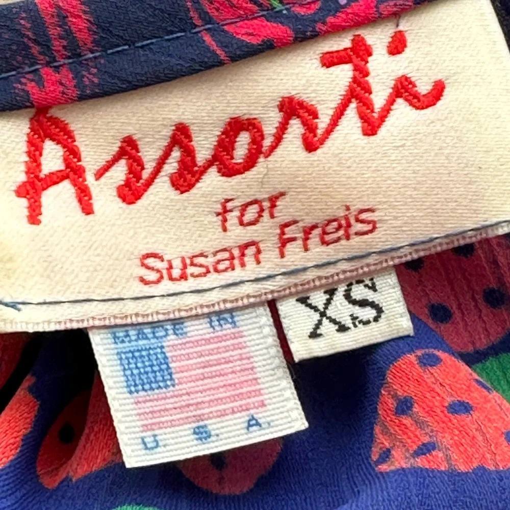Vintage 80s ASSORTI‎ for Susan Freiss Dress MIDI Floral Cottagecore, Size XS - Picture 10 of 16